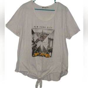 White New York City Graphic Women's Top